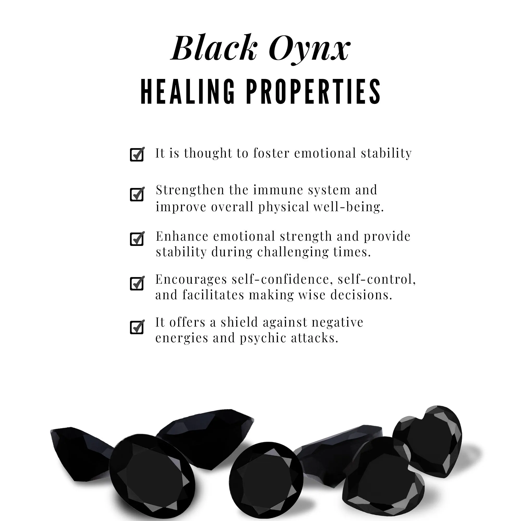 1/2 CT Black Onyx Cluster Stud Earrings