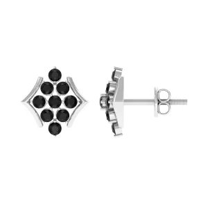 1/2 CT Black Onyx Cluster Stud Earrings