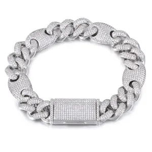 13mm Iced Out AAA CZ Crystal Cuban Chain Miami Link Bracelet