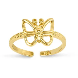 14 KARAT YELLOW GOLD BUTTERFLY TOE RING