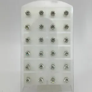14Fashions Set of 12 CZ Stone Stud Earrings Combo