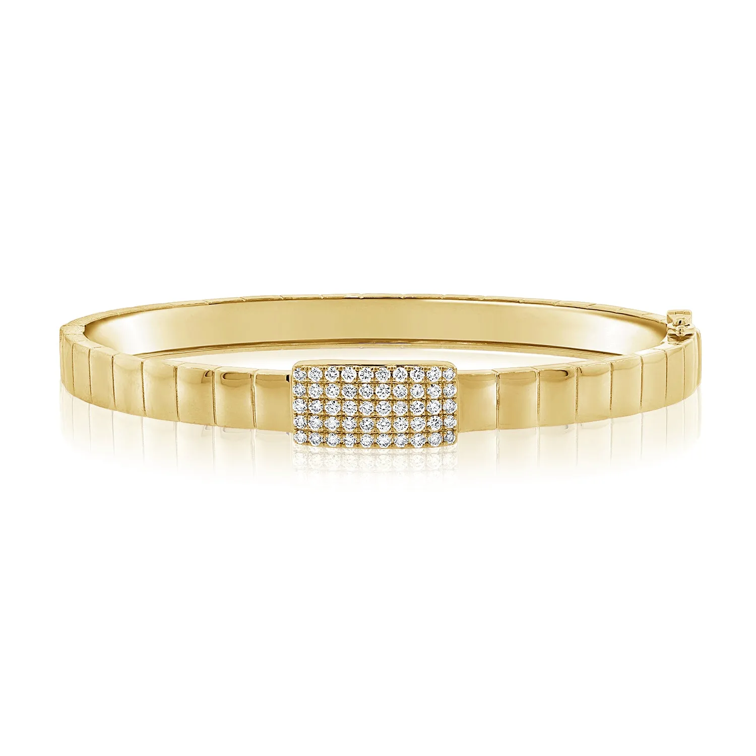 14K Gold & Diamond Flexible Bangle - 0.61ct