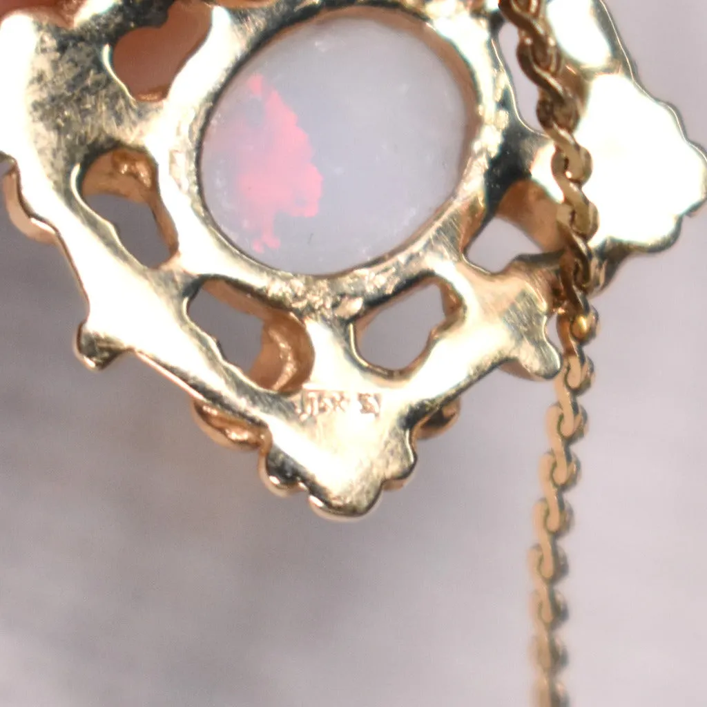 14K Moonstone Pendant Necklace