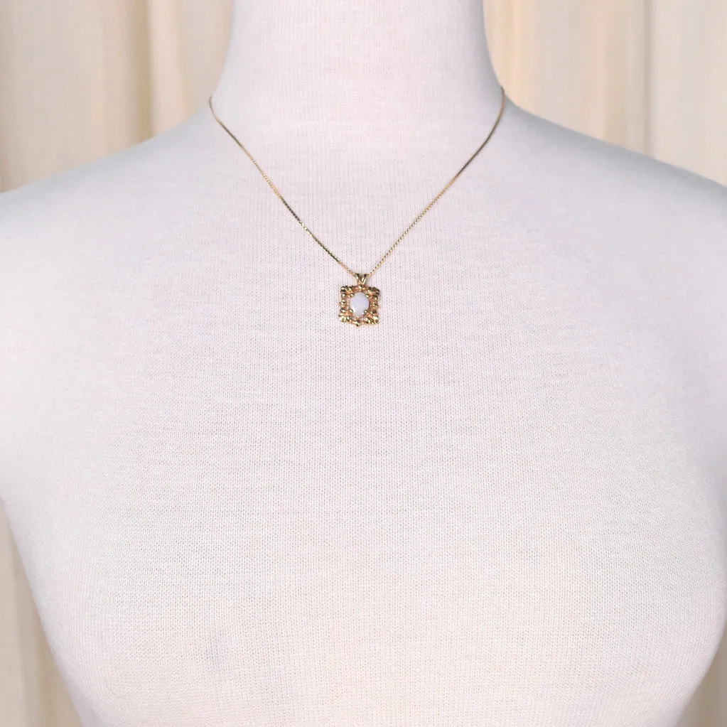 14K Moonstone Pendant Necklace