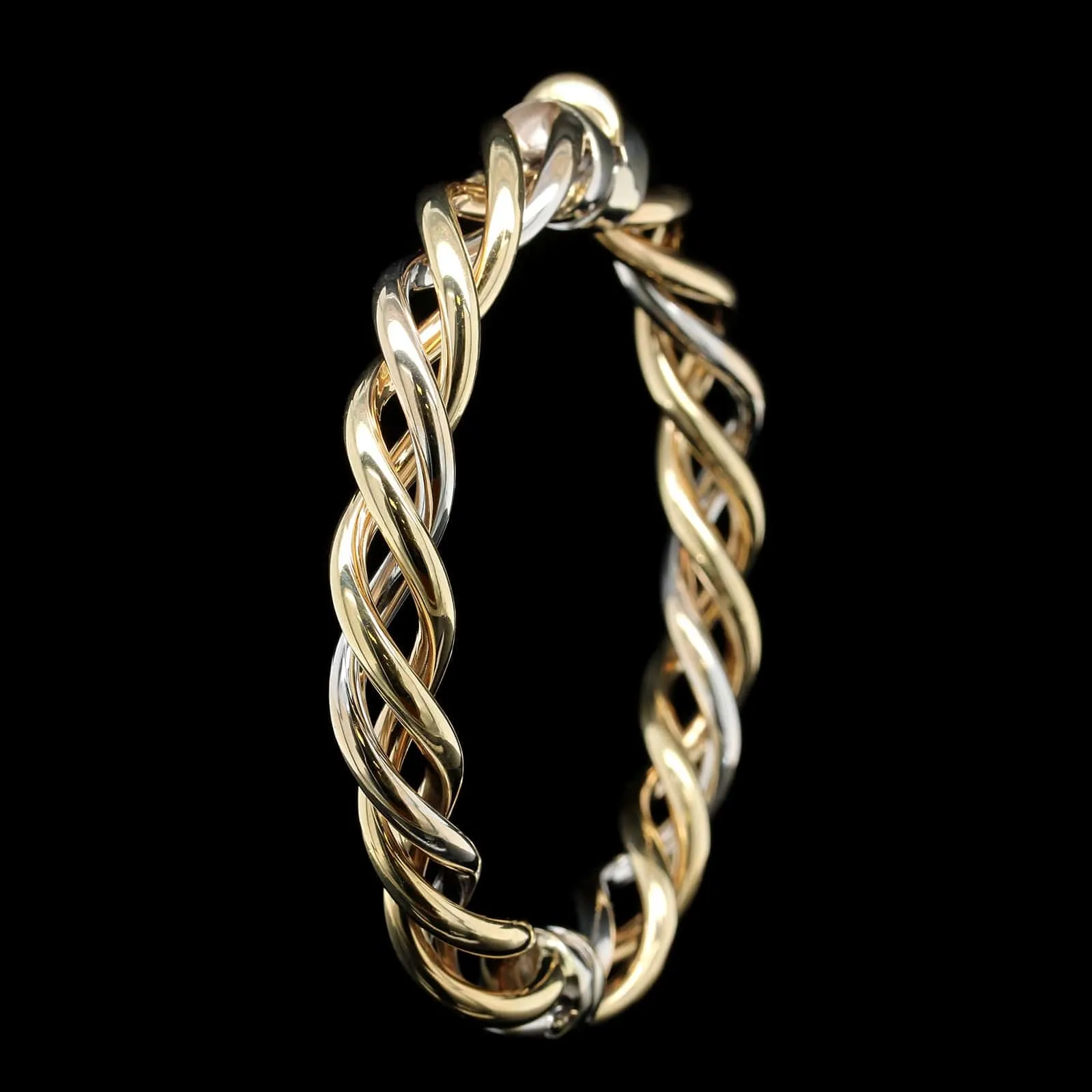 14K Two-tone Gold Estate Bangle