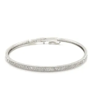 14K White Gold Diamond Pave Bangle