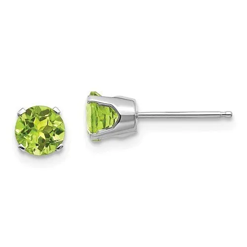 14KT GOLD 1.10 CTW ROUND PERIDOT EARRINGS