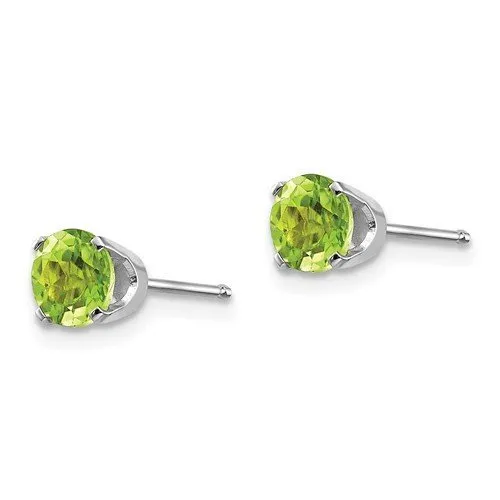 14KT GOLD 1.10 CTW ROUND PERIDOT EARRINGS