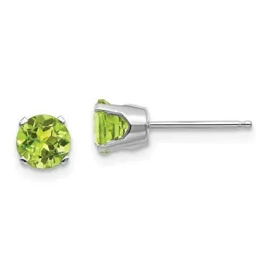14KT GOLD 1.10 CTW ROUND PERIDOT EARRINGS