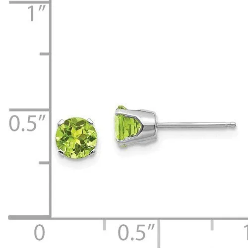14KT GOLD 1.10 CTW ROUND PERIDOT EARRINGS