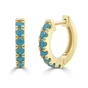 14KYG TURQUOISE SMALL HOOP EAR
