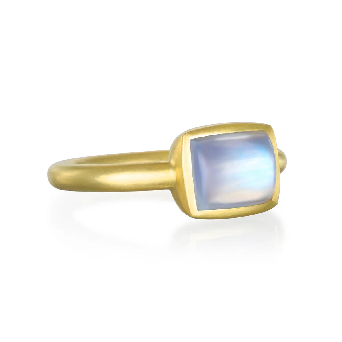 18 Karat Gold Moonstone East/West Bezel Ring
