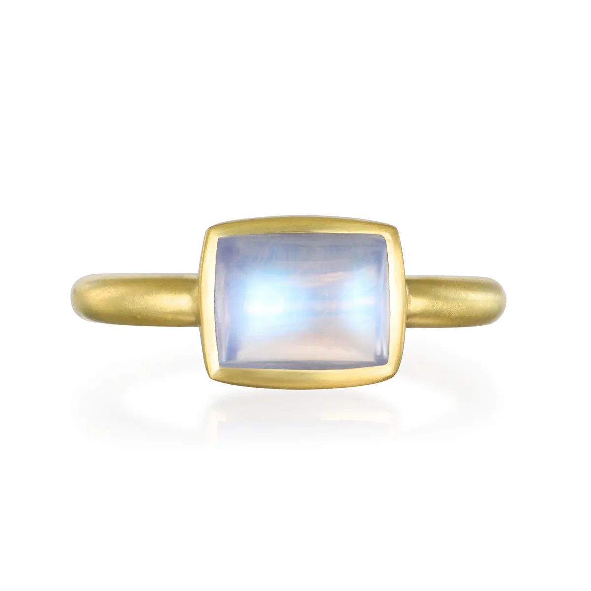 18 Karat Gold Moonstone East/West Bezel Ring