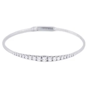 18ct White Gold 0.83ct Graduating Diamond Bangle
