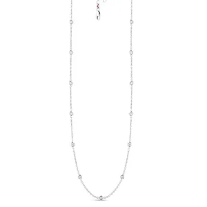 18K Gold Diamonds By The Inch 13 Station Long Necklace