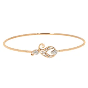 18K Rose Gold & 0.07 ct Diamond Bangle (3.45 grams)