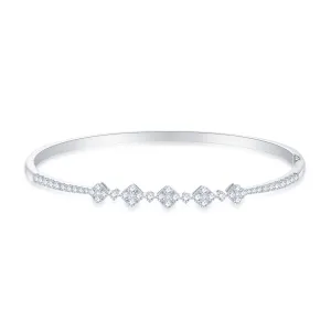 18K White Gold Diamond Bangle