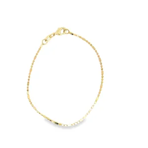 1mm Flat Beaded Bar Bracelet
