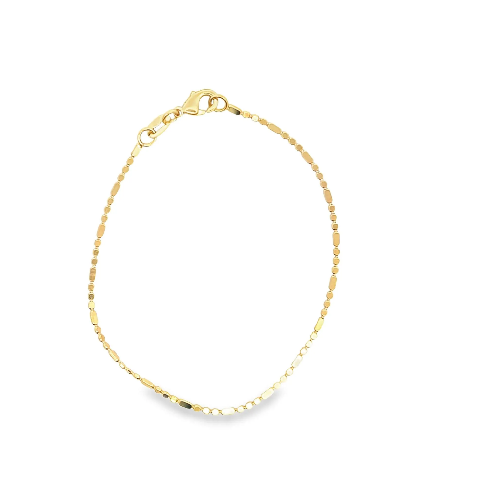 1mm Flat Beaded Bar Bracelet
