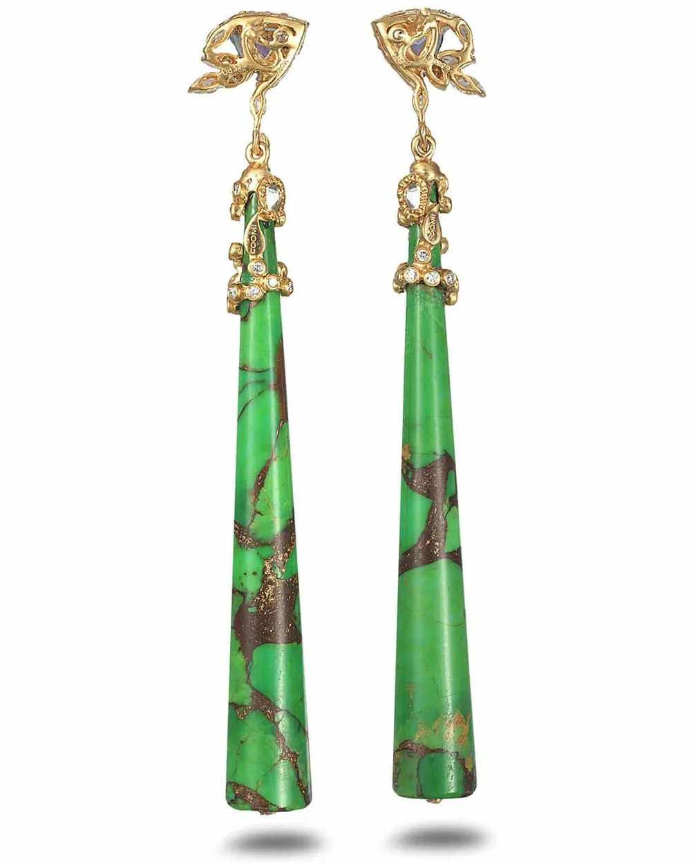 20k Yellow Gold Turquoise Affinity Earrings