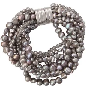 236-07 | 10-STRAND GRAPHITE QUARTZ BRACELET