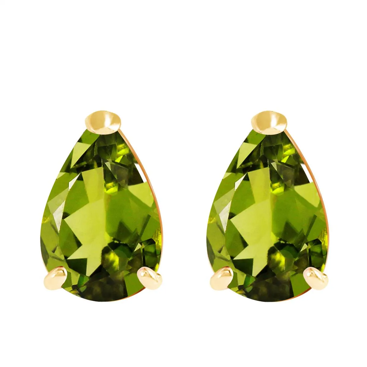 3 Carat 14K Solid Yellow Gold Art Of Love Peridot Earrings