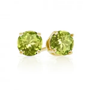 3mm, 4mm or 5mm Round Mesa Verde® Peridot Stud Earrings in 14kt Gold
