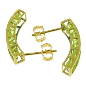 4.5 Carat 14K Solid Yellow Gold Valerie Peridot Earrings