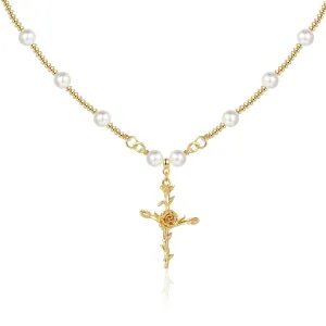 7.5-8mm Pearl Personalized Birthday Flower Pendant Necklace