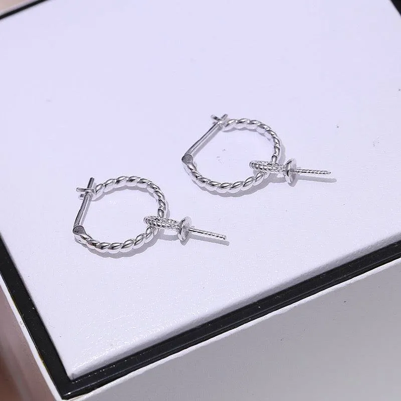 8-9mm Freshwater Pearl & Twist Hoop Detachable Earrings