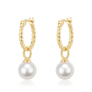 8-9mm Freshwater Pearl & Twist Hoop Detachable Earrings