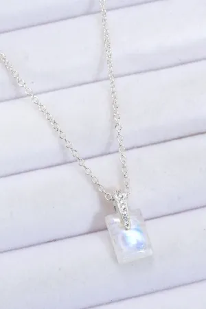 925 Sterling Silver Natural Moonstone Pendant Necklace