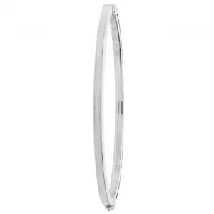Acotis Silver Bangle Oval Plain Hinged G4289