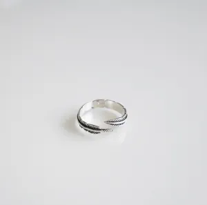 Adjustable Wrap Around Feather Toe/ Middy .925 Sterling Silver Ring