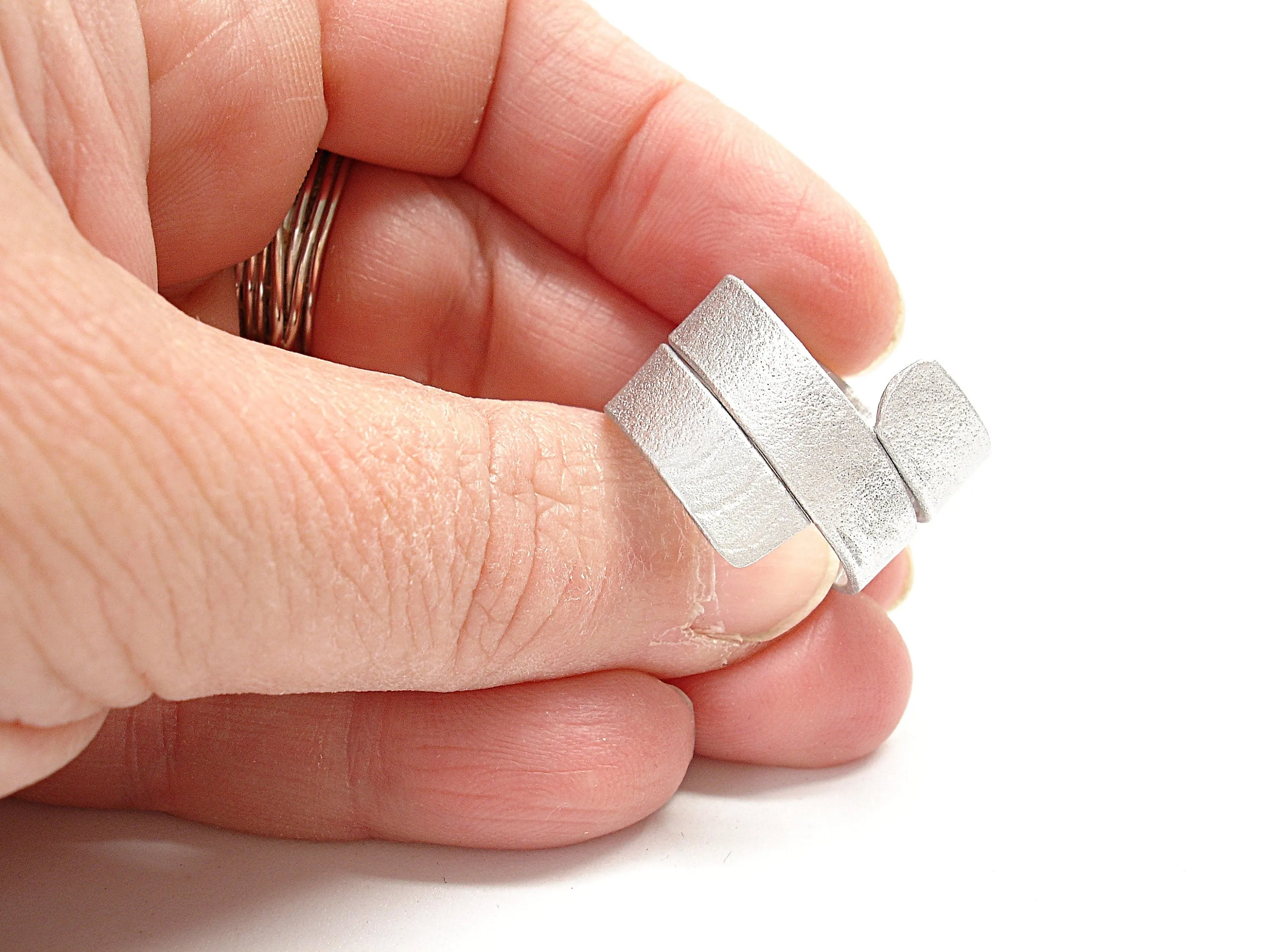 Aluminum ring. Wide band ring Womens statement ring. Aluminium ring. Contemporary jewelry Aluminium jewelry