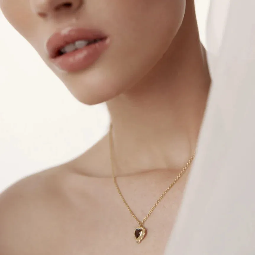 Amour Necklace | Smokey Quartz & Silver