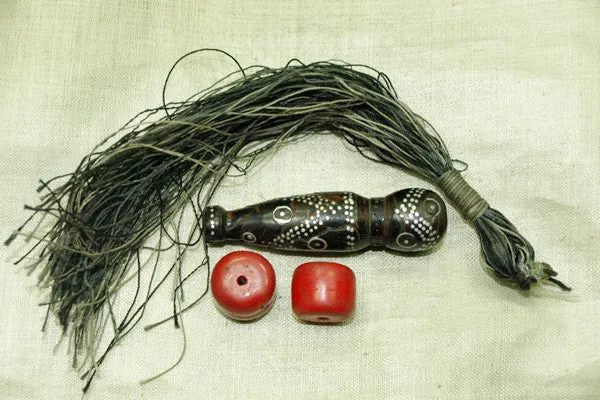 Antique Black Coral Prayer Bead Components