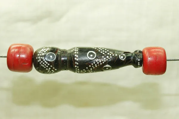 Antique Black Coral Prayer Bead Components