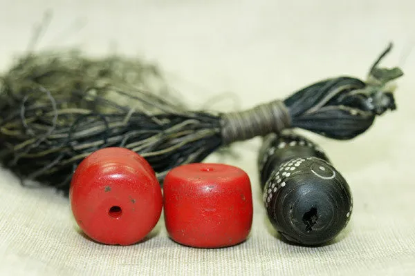 Antique Black Coral Prayer Bead Components
