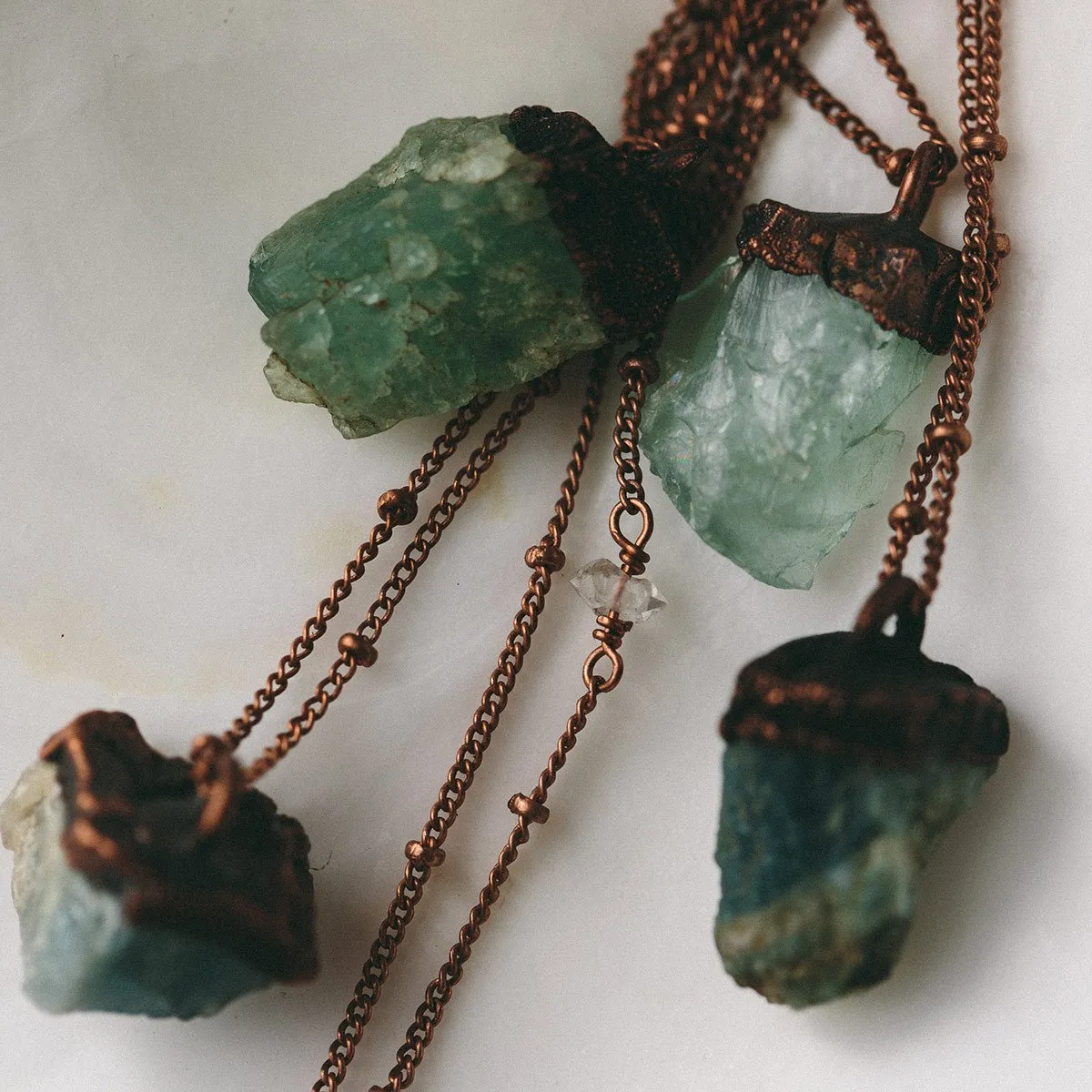 Aquamarine Crystal Necklace