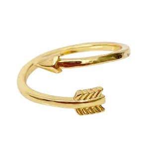 Arrow Wrap Gold Toe Ring