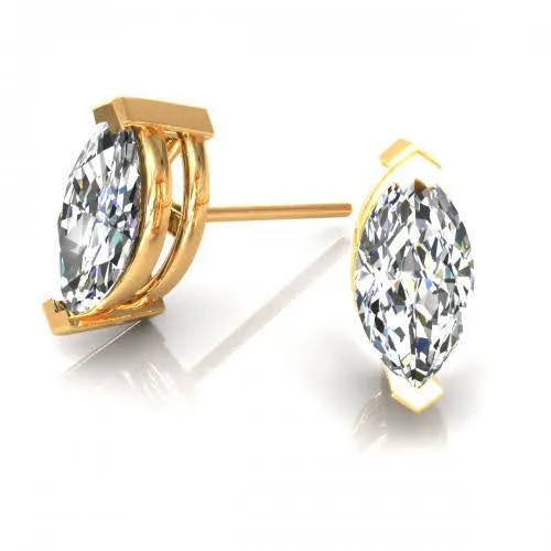 Authentic 0.25CT Diamond Stud Earrings in 14KT Yellow Gold