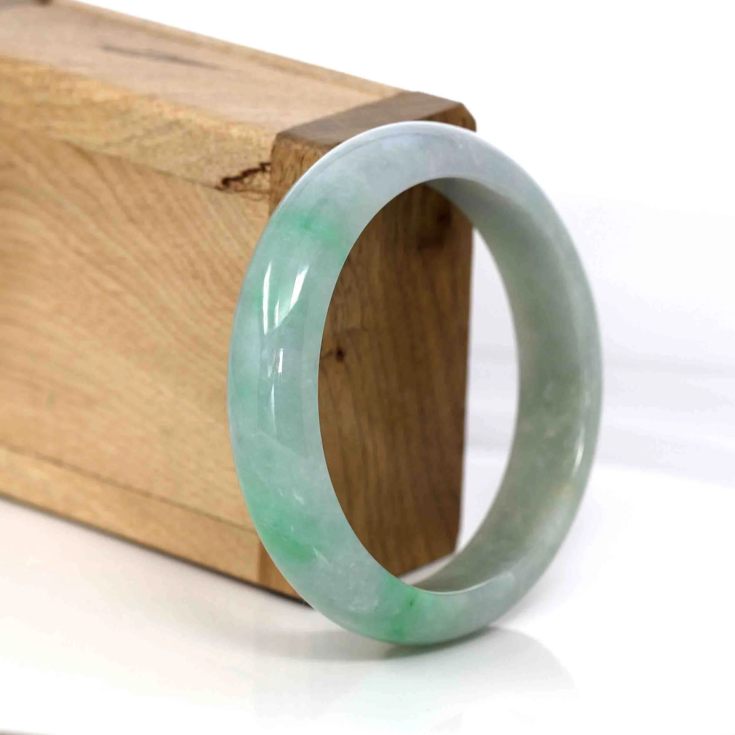 Baikalla Classic Green Natural Jadeite Jade Bangle (56.60 mm )#326