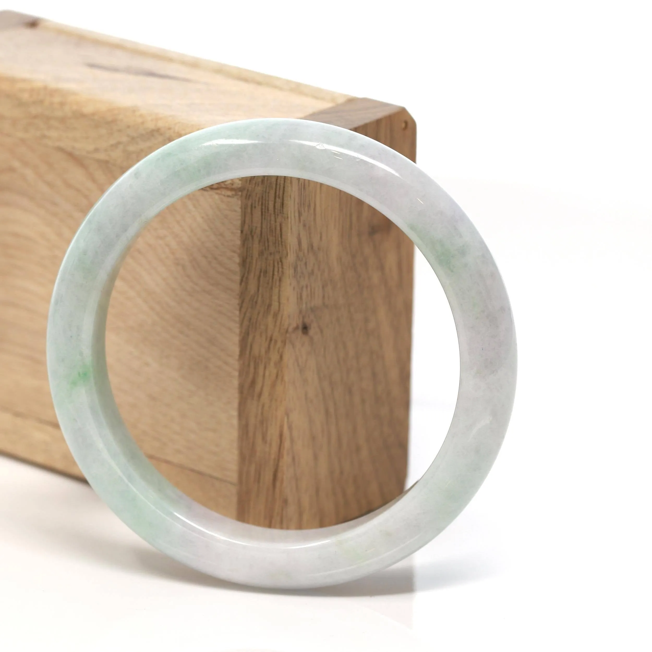 Baikalla™ "Classic Bangle" Genuine Burmese Lavender Jadeite Jade Bangle Bracelet (58.3 mm) #159