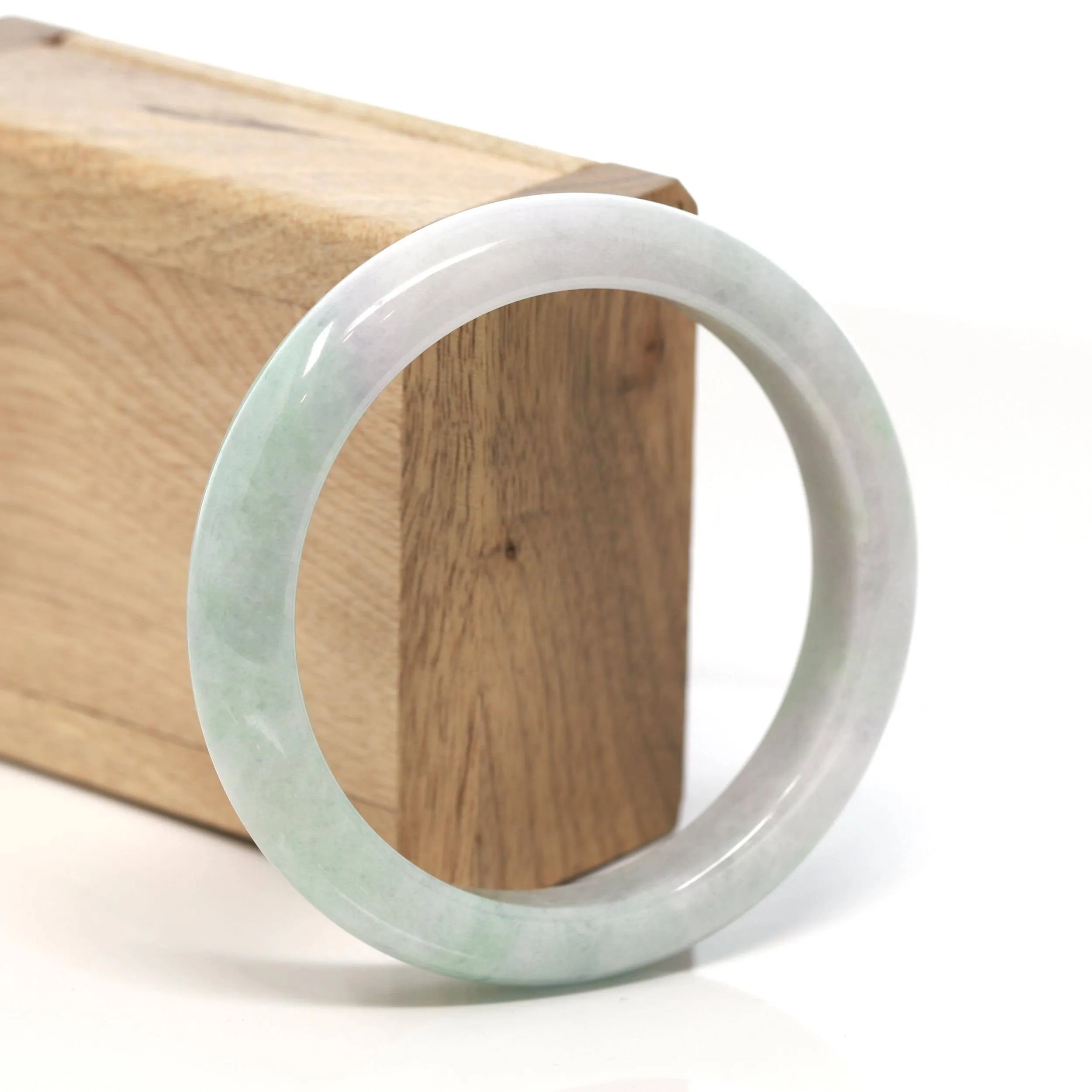 Baikalla™ "Classic Bangle" Genuine Burmese Lavender Jadeite Jade Bangle Bracelet (58.3 mm) #159