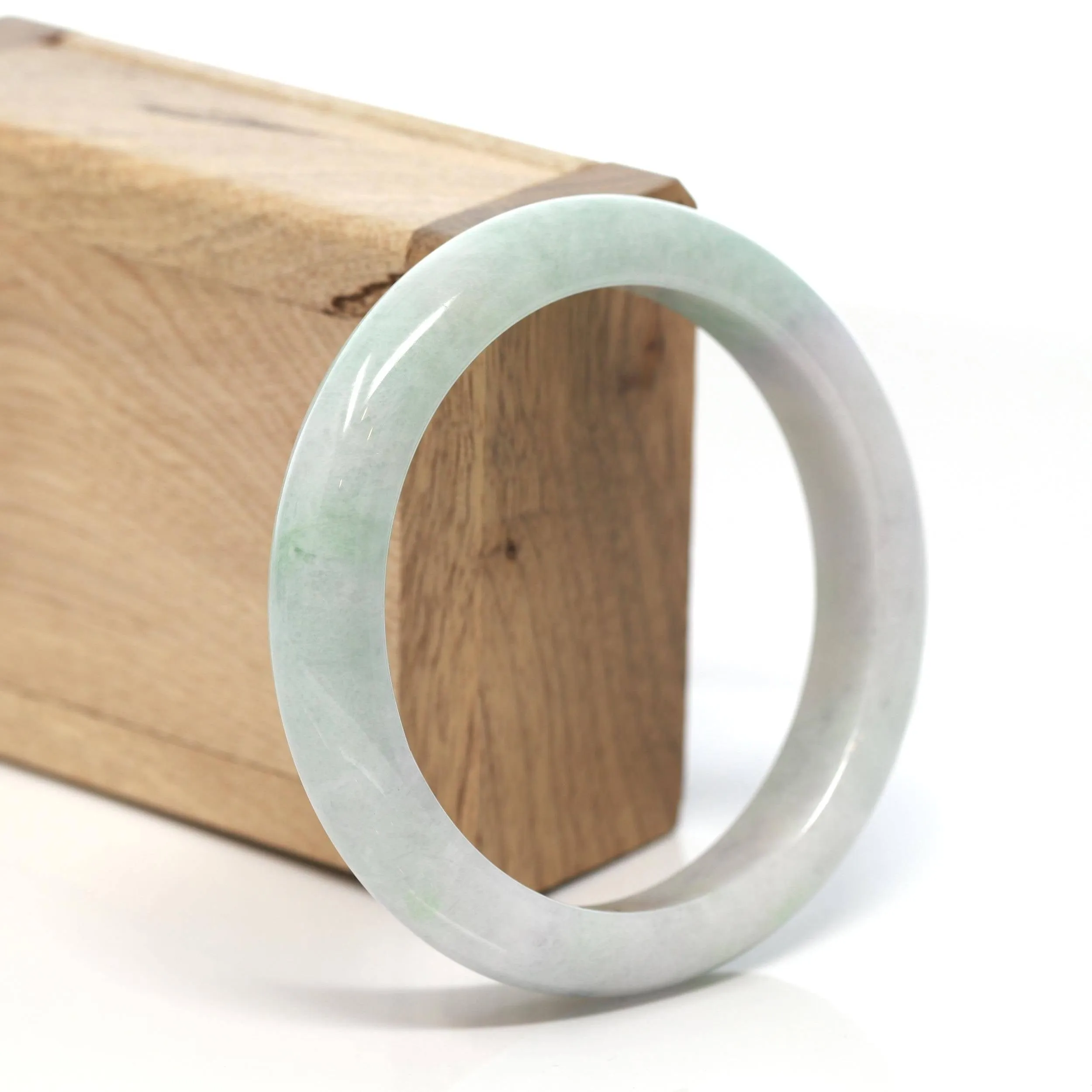 Baikalla™ "Classic Bangle" Genuine Burmese Lavender Jadeite Jade Bangle Bracelet (58.3 mm) #159