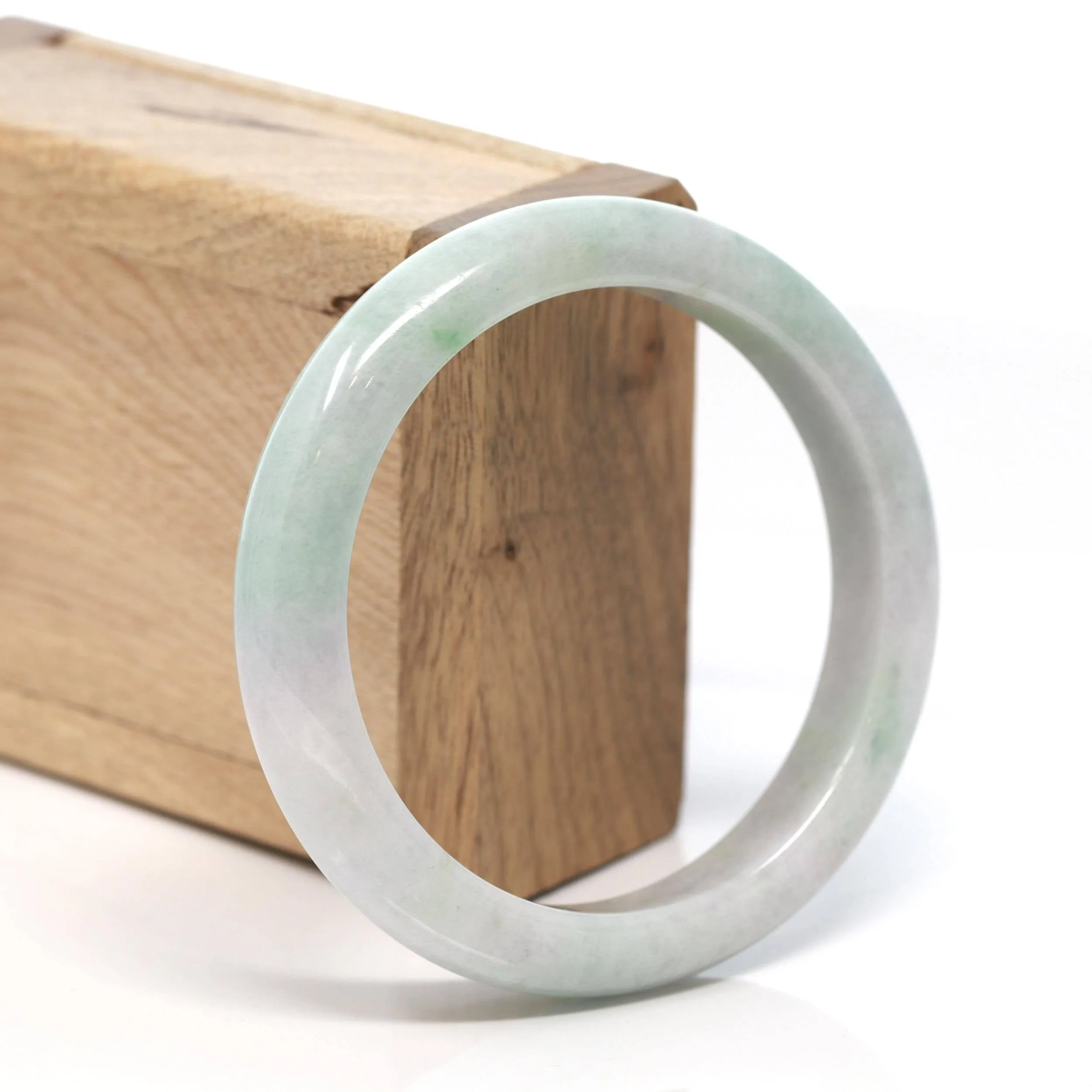 Baikalla™ "Classic Bangle" Genuine Burmese Lavender Jadeite Jade Bangle Bracelet (58.3 mm) #159