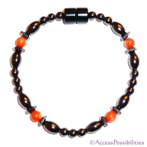 Bamboo Coral Hex And Rice Magnetite Magnetic Bracelet