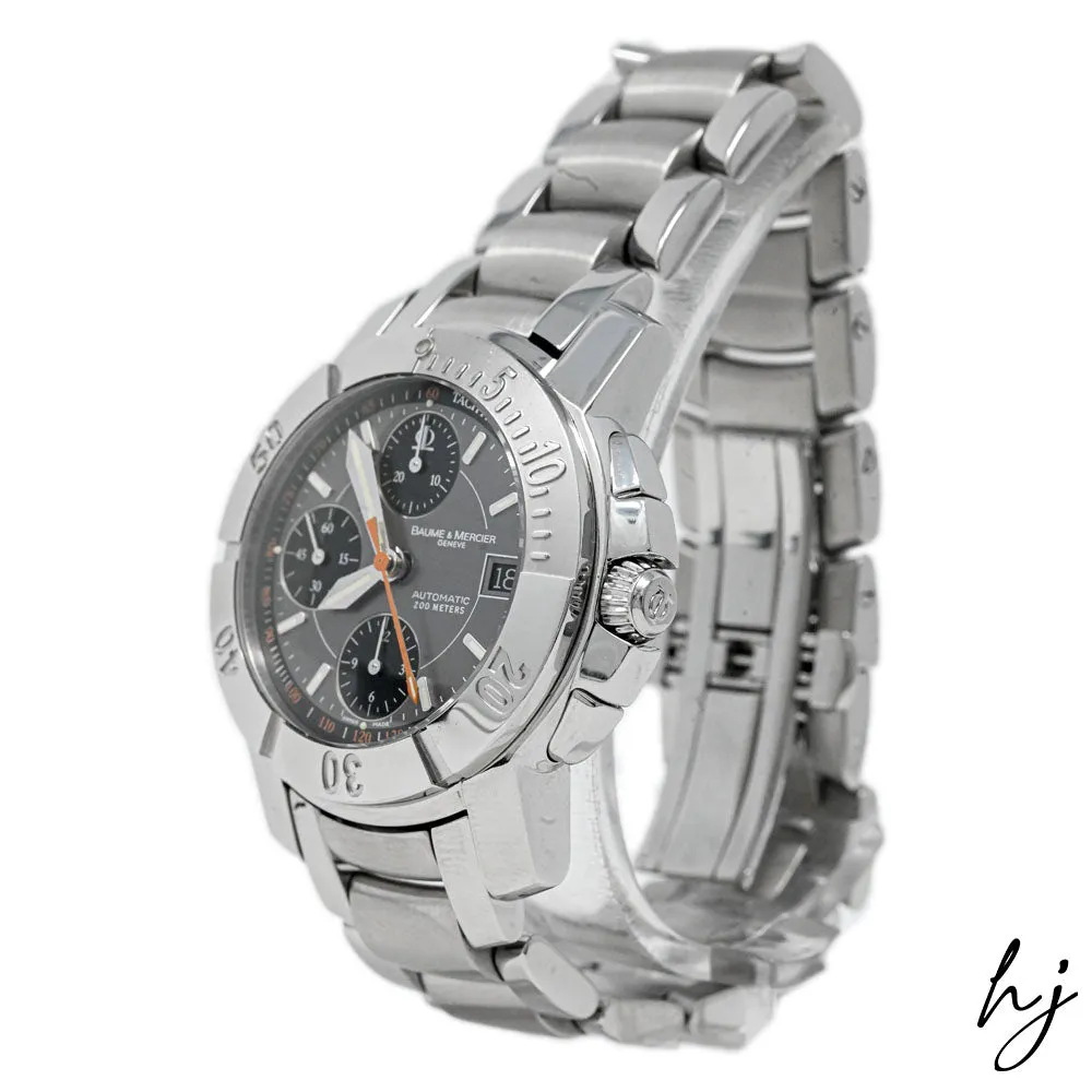 Baume & Mercier Capeland Stainless Steel 38mm Gray Chronograph Dial Watch Reference # 65405