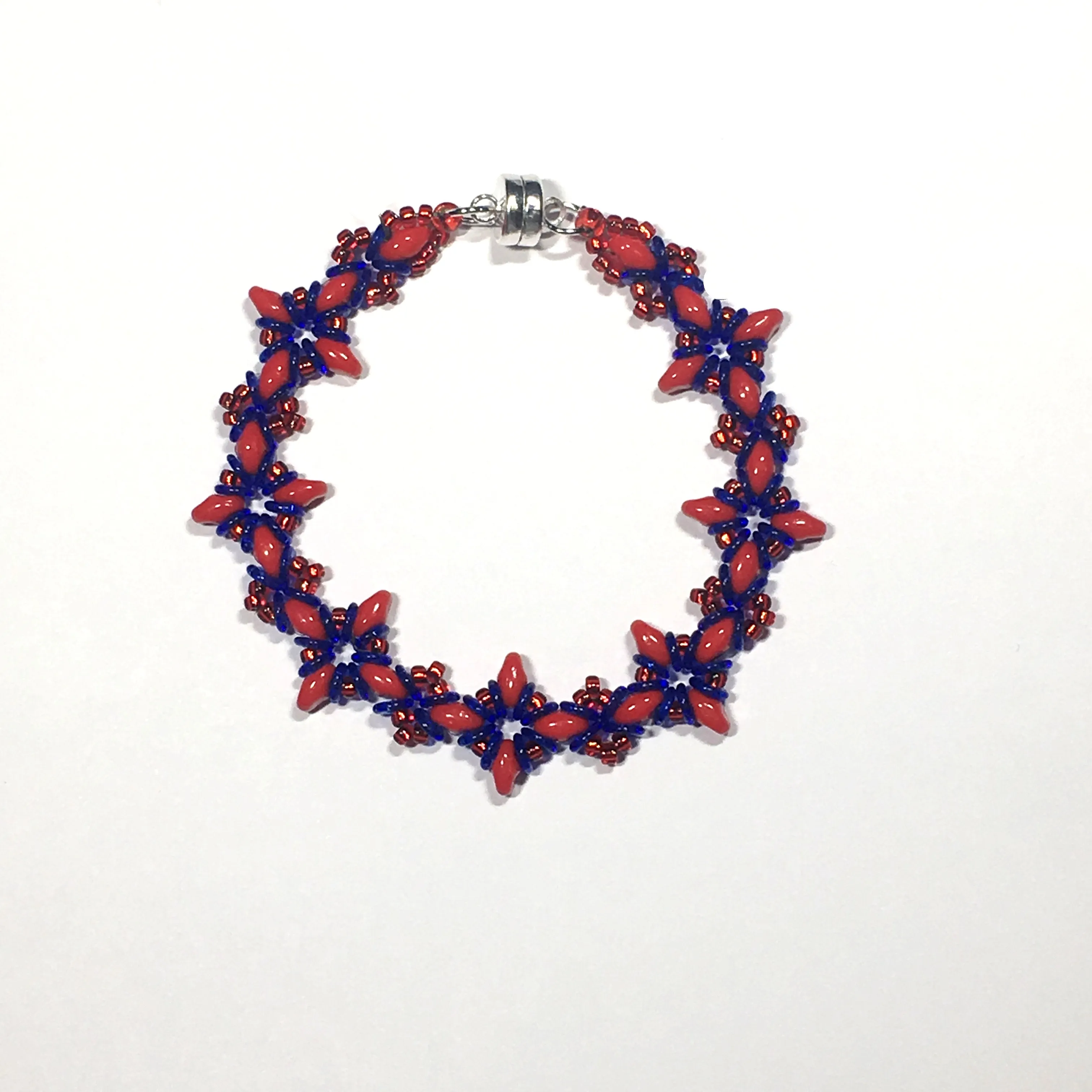 Bead Kit to Make "Oh, My Stars! Bracelet" Red / Blue with Free Tutorial starting at $9.99